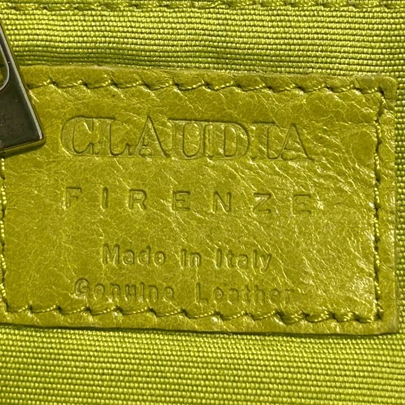 CLAUDIA FIRENZE bright Green Spacious inside medium bag / tote . Italy - Picture 10 of 15